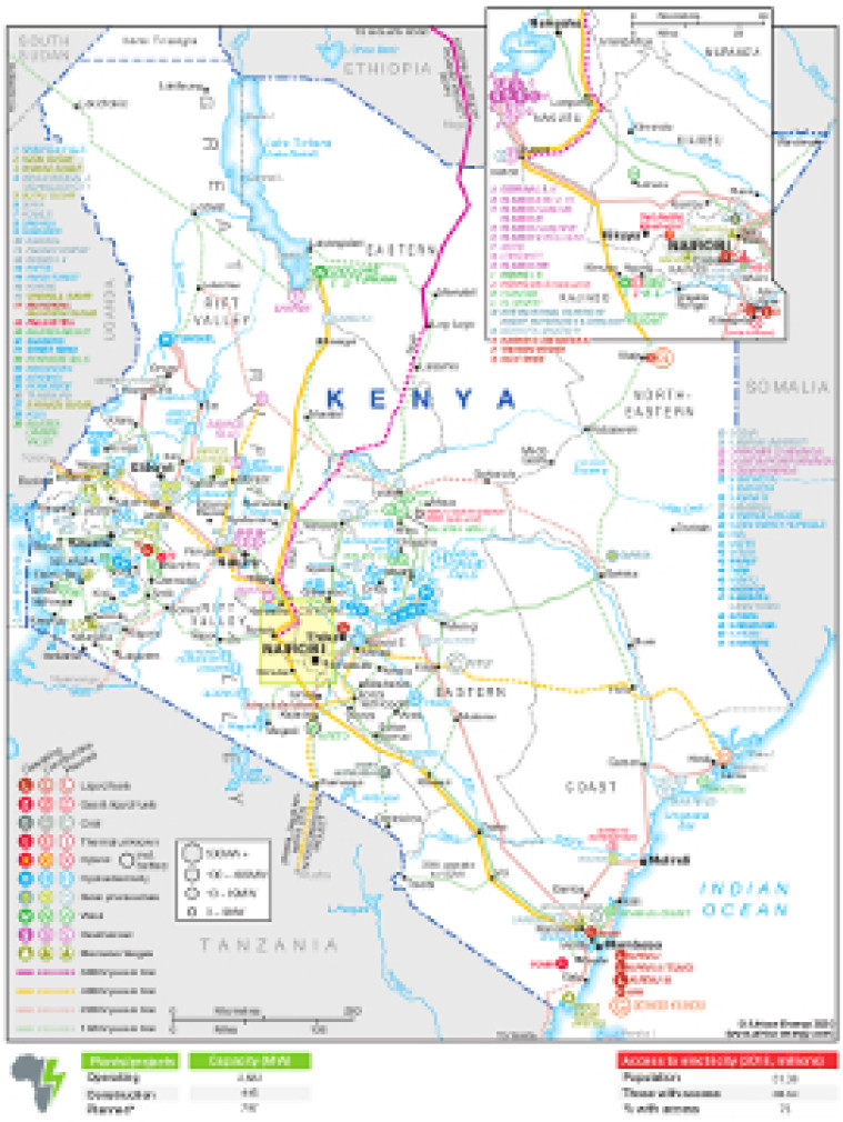 Kenya electricity map