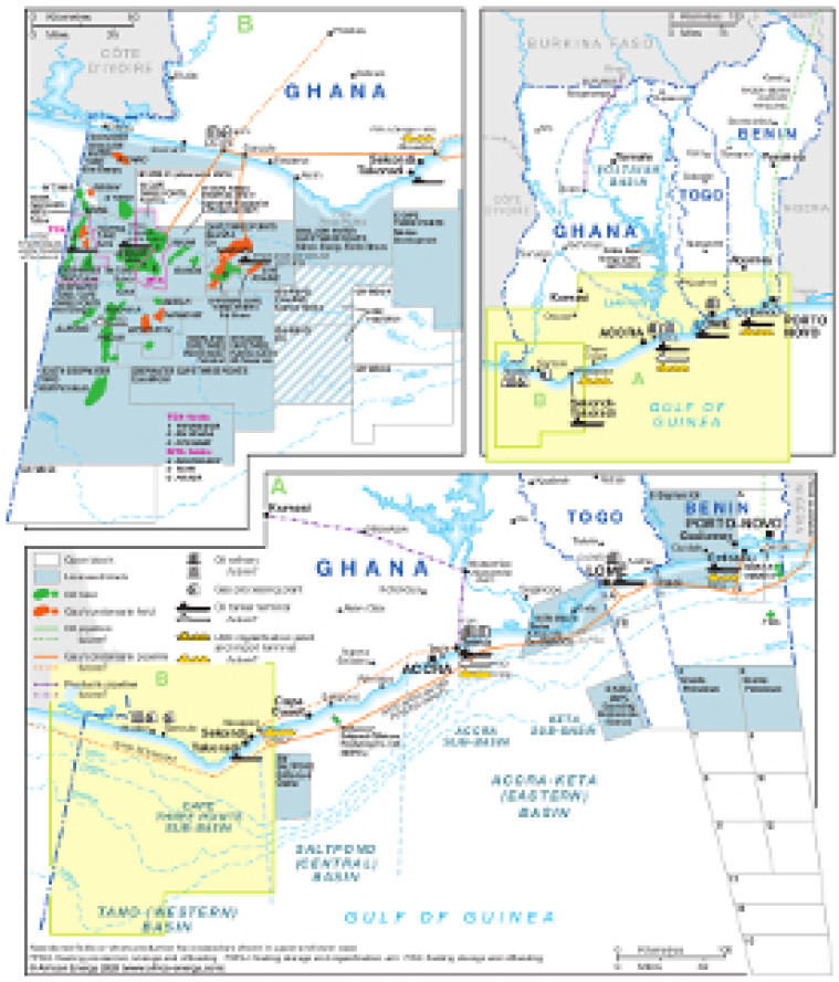 Ghana's oil and gas assets map